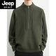JEEP SPIRIT Henry Collar Sweater Men's Autumn and Winter New American Retro Half-Zip Sweater Men's British Style Thickened Sweater 25638 Gray M 170 Approximately 115-130 Jin Jin equals 0.5 kg Can be worn