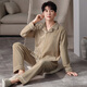 Catman (MiiOW) men's German velvet pajamas men's autumn and winter thickened heating and warm cardigan long-sleeved casual home clothes set 26M9195 L