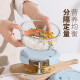 Cialcopper Round Lunch Box Worker Can Microwave Heating Special Bowl con caja de almuerzo de lonchera de vidrio de arroz Caja fresca [Básica] Ronda sin separación 1050ml*2