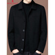 Montagut Double-sided Cashmere Coat Men's Middle-aged Autumn and Winter Short Lapel Jacket Wool Woolen Casual Jacket Black 2XL 185/100A