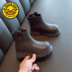 G.DuckKids Girls 'Boots 2024 automne et hiver Nouveaux bottes courtes pour enfants plus Velvet Martin Boots Boots en cuir pour bébé