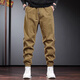 Romon Arbeitshose Herren Sommer Neue amerikanische Modemarke Trendy vielseitig kleine Füße Harlen Neun-Punkte-Sport-Langhosen Dyl-2506 Kamel gelb 2xl