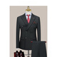 Annunciation Bird Haute Couture Suit Men's Double-breasted High-end Business Slim Formal Wear Groom Wedding Dress Handsome Suit Black (suit + trousers) M
