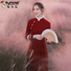 Woodpecker Red Chenille Cheongsam 2025 Winter New Thickened Long Sleeve Autumn Improved Young Style New Year's Eve Clothes Burgundy M