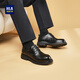 Hailan House HLA Leather Shoes Men's Autumn and Winter Heightening Business Casual Shoes Men's HAAPXM3EAO204 Black 41