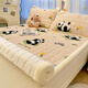 Red bean thickened and velvet milk velvet mattress soft cushion tatami floor mat mattress coral velvet sheet children's bed cover bed blanket Green Check Panda thickened velvet 180x200cm three-piece set mattress + pillowcase *2
