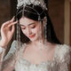 Lingchuan Korean style bridal wedding headdress, wedding dress, tassel forehead ornaments, hair accessories, super fairy atmosphere, high-end crown, photo and makeup accessories, single crystal forehead ornaments