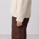 MUJI Women's Long Wool Fleece Jacket Women's Jacket Winter Women's Warm BBJ26C4A Ivory M (160/84A)