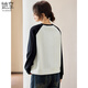 她享加绒卫衣女2025秋冬圆领撞色插肩袖套头上衣保暖外套女T54W094