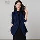 Late white off-size clearance 2026 spring double-breasted lapel top temperament fashion versatile commuter suit jacket for women dark blue S