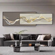 Huaixue abstract lines living room decoration painting light luxury Italian minimalist style sofa background wall superimposed high-end mural JD11949 120*40/120*50cm crystal diamond aluminum alloy black frame