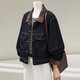 Cypress lapel long-sleeved denim jacket for women 2025 autumn new style retro short single-breasted top