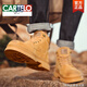 CARTELO leather Martin boots men's heightened retro British high-top work shoes men's high-end mid-top fur men's shoes autumn and winter brown inner height 39