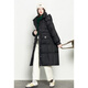Mishide down jacket semi-finished capsid for women without down 2024 new 6197 down jacket semi-nine-finished women fashion long black S ninth product capsid live hat
