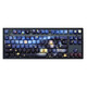 Belly Spirit Mk870 Stary Sky Lading Lading Teckboard mecánico Wired Bluetooth Personalización Games de computadora Silent Obsidian + Starry Sky Grabado [Tres modos inalámbricos] Eje de durazno [silencioso]