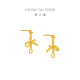 
Chow Tai Fook bow gold earrings earrings studs for women's football gold jewelry (labor cost: 320 yuan) EOF1389 full gold about 2.60g
