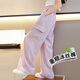 Nickybaby Summer Girls Wide Legs Kinderhose Eisseide Arbeitshose 2025 Neue Mückenschutzhose Mädchen Sommerhosen 9889 Weiß + 15009 Lila [Set] 130
