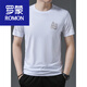 ROMON men's short-sleeved summer new loose ice silk tiger head casual print men's half-sleeved T-shirt men's trendy pure white 733. Letter tiger head 165/ M suggests 95-120Jin [Jin equals 0.5 kg]