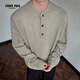 Foss Phil American Henry collar sweater for men in autumn and winter lazy style pullover loose coat sweater JM25821 floral gray L