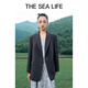 Die Sea Life Schashkragenanzug Jacke 2024 Frühlingstemperament mit vielseitigem XA15053 Alfalfa Grey M.