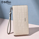 Goldlion Women's Wallet 2025 Summer New Crocodile Pattern Genuine Leather Clutch Multifunctional Large Capacity Fashion Fashion Women's Bag White

