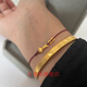 Ji Ge Xiao Ruyi's birth year is difficult red rope anklet bracelet 18K gold small separator gold handmade wine red rope wine red rope feet