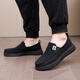 Brigjing Frühling Männer Single Schuhe alte Peking-Stoffschuhe losen atmungsaktives lässiges Tuch mittleren und älteren Papa Schuhe nicht rutschfeste Soft Sohle Männerschuhe schwarz 42