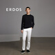 ERDOS Spring and Summer Round Neck Long Sleeve Workplace Commuting Style Business Casual Pullover Simple Men's Knitted Sweater Black L 175/96A