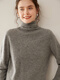 SENLIYA international light luxury high-end cashmere sweater new seamless one-piece cashmere sweater women's pile collar sweater loose high collar knitted coffee brown S
