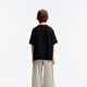 Little MO&Co.5A Antibacterial Children's Clothing Children's Autumn Clothing New Girls Cotton Round Neck T-shirt Short Sleeve Boys Black 120 120/60