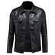 Haining Arena Men's Leather Jacket 2024 Autumn Men's Long Sleeve Lapel Motorcycle Handsome Jacket Slim Fashionable Men Dongguan Black M