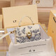 ESDS HONG KONG Brand Geuthesine Leather Women's Sac Luxury Luxury 2025 Nouvelle mode Bouton de verrouillage Small Sac à carré Bouton de verrouillage Single Bouteau Single Body White (coffret cadeau Counter Box)