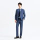 Langdon Wool Suit Suit Men's New Business Formal Wedding Groom Plaid Banquet Suit Blue Two-piece Set Pants Size 30-35, 38, 40 46 B170/92B (Please note the trousers size)