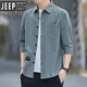 Jeep Spirit haut de gamme en coton pur fermer la chemise d'été pour hommes en vrac lâche de 7 quart de coton de travail à manches mi-manche et polyvalent de haute qualité de haute qualité de haute qualité.