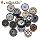 High-end resin four-eye round buttons, men's coat buttons, cuff buttons, suit buttons, women's windbreaker buttons, small suit buttons, 1027 glossy beige 15mm