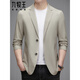 九牧王（JOEONE）西服外套男士高端商务休闲单西春秋新款天丝亚麻痞帅小西装 灰绿色 XL