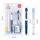 Deli Student Pen EF Tipp Austauschbare Tintenbeutel, korrekte Übung Stift Office Signature 1 helle Tipp + 1 Dunkle Tipp + 4 Tintenbeutel Tinte Blau S691 EF Tipp (ca. 0,38 mm)