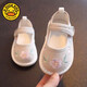 G.DUCKKIDS little yellow duck old Beijing children's cloth shoes pure handmade thousand-layer sole princess style super soft girl 0-6 year old shoes white 701-5 satin embroidery 135 inner length 13cm about 15 months wear