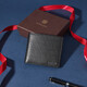 Honggu Wallet Herren dünne Brieftaschen Business Head Layer Cowide Wallet Gift Box Geburtstagsgeschenk