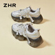 
ZHR dad shoes for women retro thick sole heightened casual shoes for women light trendy comfortable women's shoes G677 gray 35