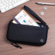 fancyfree portable multi-functional document storage bag hanging neck multi-card slot ticket holder small passport bag overseas travel boarding bag black