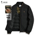 Dances with Wolves 90 duck down + graphene lining windproof baseball uniform casual men's jacket 001 black 170