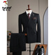 Woodpecker (TUCANO) double-breasted striped suit men's suit casual groom wedding dress business slim suit suit men 6831 black stripes (suit + trousers) 52/XL (125-135Jin Jin equals 0.5 kg)