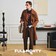FULL MONTY【战壕双排扣】金棕色宽松版大衣男商务休闲时尚羊毛外套秋冬 金棕色6073 54