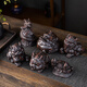 High-end purple pottery tea pet boutique Pixiu golden toad can raise fortune toad tea play tea table decoration purple sand tea pet ornaments Purple pottery lucky Pixiu pair
