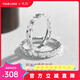 Pt950 Platinum Crushed Ice Couple Ring A pair of light luxury ring couple rings Valentine's Day gift for girlfriend Three-sided crushed ice women's ring gift box - light luxury style