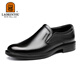 LAORENTOU leather shoes men's business formal men's shoes soft leather soft sole casual shoes middle-aged dad shoes LA103 black 41