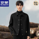 Luo Meng 2024 new spring and autumn woolen coat double-sided woolen coat short woolen long-sleeved jacket men's winter clothing trendy coffee color L recommended 110-125Jin Jin equals 0.5 kg