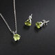 GEM STONE KING 2.55 carat green peridot earrings necklace set 925 silver colored gemstone jewelry 2-piece birthday gift