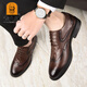 
Old man's authentic versatile trendy men's shoes genuine leather soft sole breathable leather shoes men's fashionable men's casual leather shoes black HH9922 41 standard leather shoes size